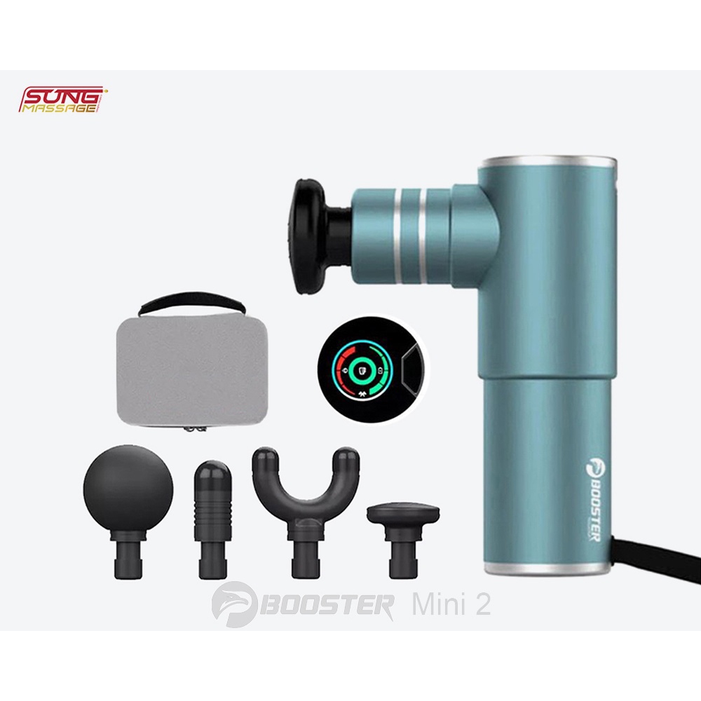 Máy,Súng massage Booster Mini 2,công nghệ Ai,4 đầu massage,may massage cầm tay,điều trị căng cơ,giảm đau vai gáy.