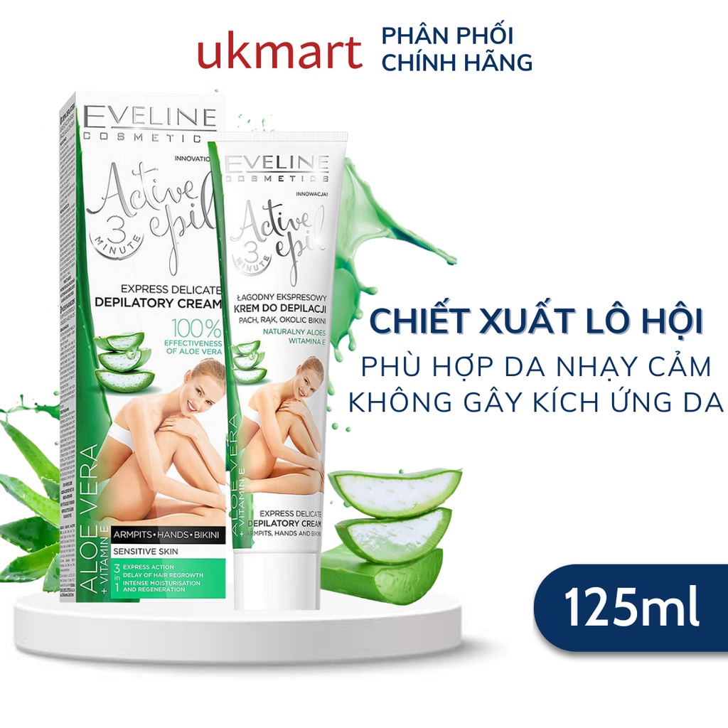 Kem Tẩy Lông Eveline Ba Lan Active Epil Từ Khoáng Chất Biển Cho Mọi Loại Da 125ml