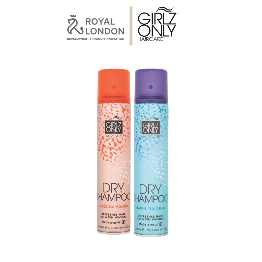 Combo 2 Dầu Gội Khô Dry Shampoo Girlz Only Tiện dụng Dazzling Volume & Dawn ‘Til Dusk