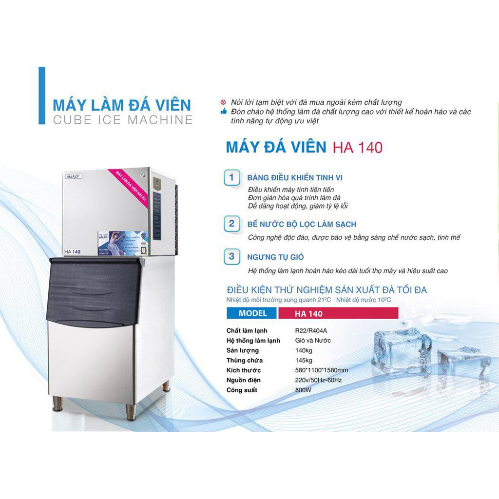 Máy làm đá viên Hải Âu HA 140 - Miễn phí lắp đặt