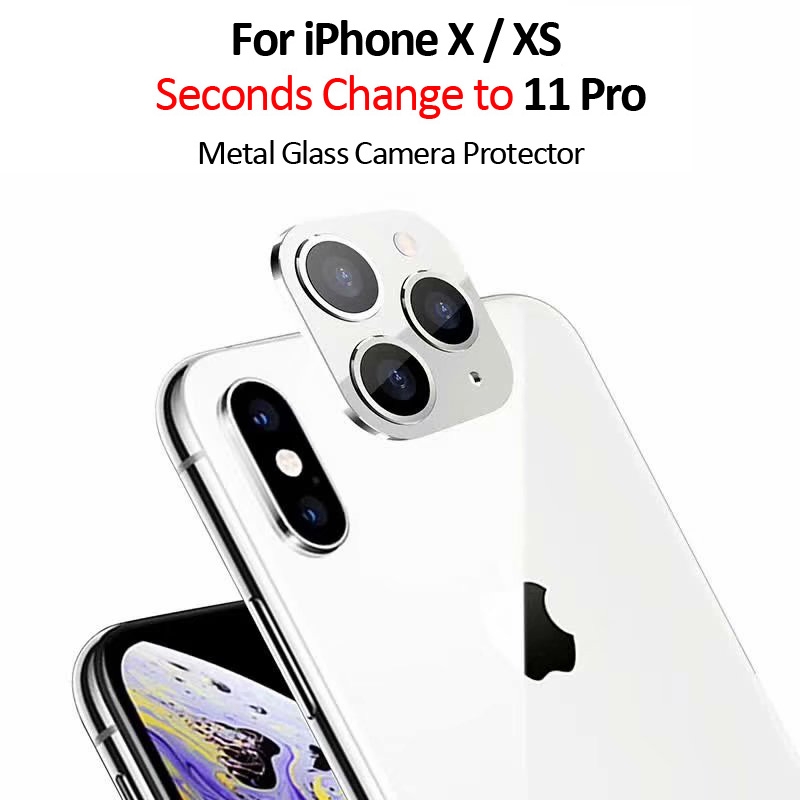 3D Metal Glass Protective Camera Case iPhone X Xs Max Fake Change iPhone 11Pro