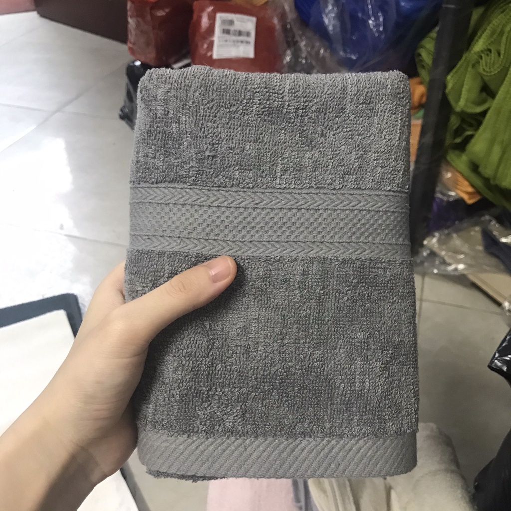 [Hàng VNXK] Khăn tắm xuất Hàn cỡ trung 100% cotton, kt 40x80 cm mềm mại, thấm nước cực tốt