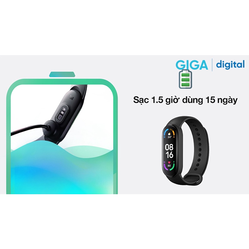 Vòng đeo tay sức khỏe Xiaomi Mi Band 6 chống nước - Bản quốc tế - Tiếng Việt - BH 12 tháng