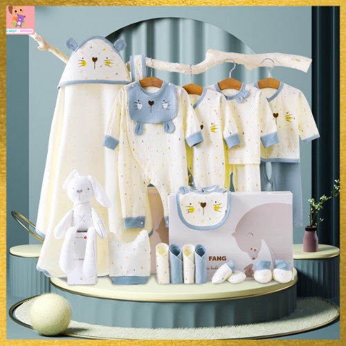Set đồ sơ sinh dễ thương cho bé yêu (unisex), Chất vải cao cấp có Túi đựng xịn sò - 20, 19, 17 chi tiết