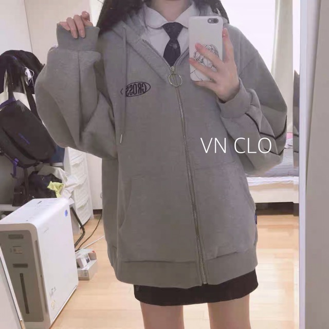 Áo khoác nỉ VN CLO thêu tay 2 sọc - AK007