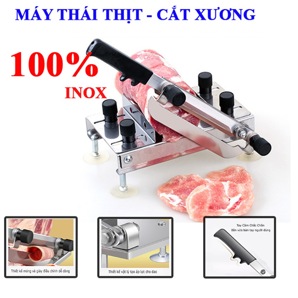 Máy thái thịt đông, chín cho nhà hàng/gia đình - Kèm 1 Lưỡi sơ cua - Dao thái thịt đa năng, Máy Thái Thịt Chặt Gà