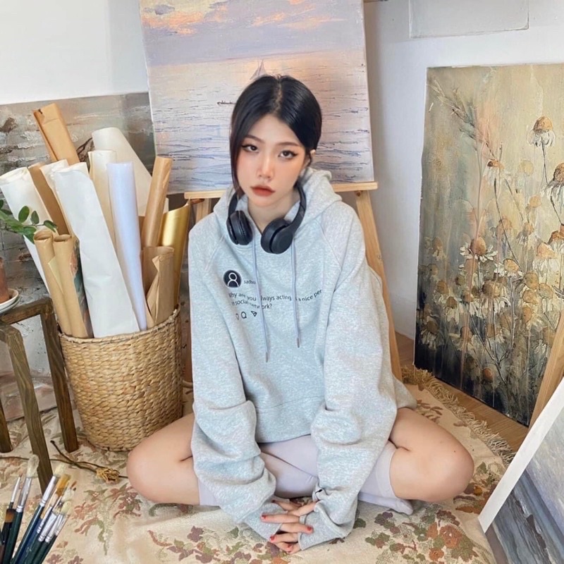 Áo hoodie nỉ cotton sadboi LN12