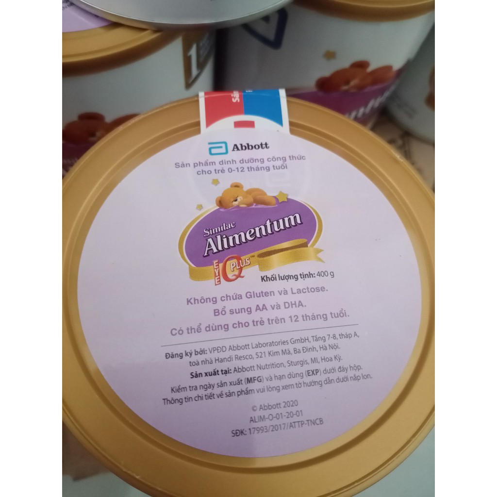 Một thùng 6 lon Sữa bột Similac Alimentum 400g