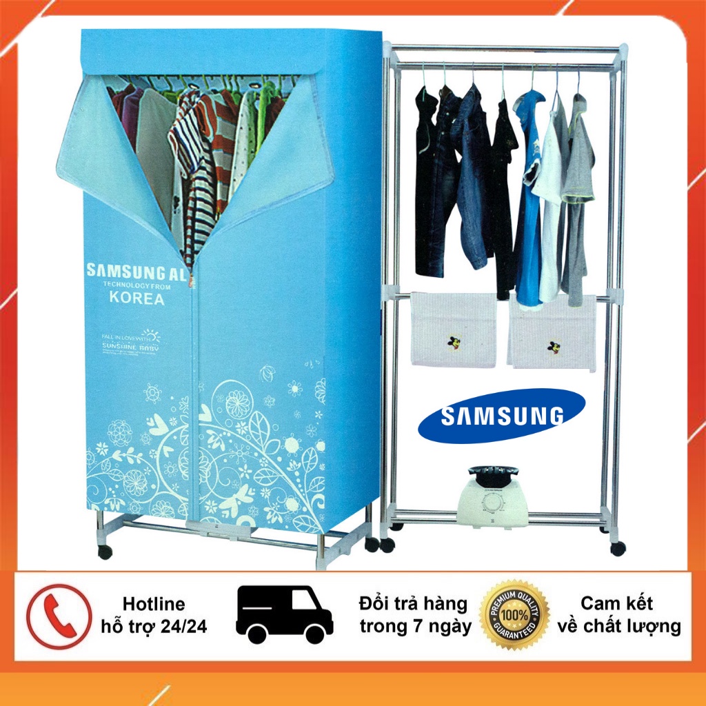 Tủ sấy quần áo sấy nhanh trong 1 giờ, có chức năng hẹn giờ , khung inox 2 tầng có điều khiển từ xa