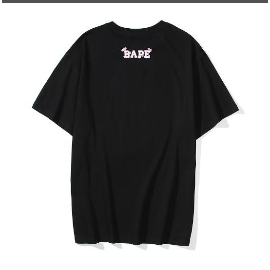 BAPE Áo Thun Chất Liệu Vải Cotton Có Thêu Hoạ Tiết Cổ Điển Tay Ngắn