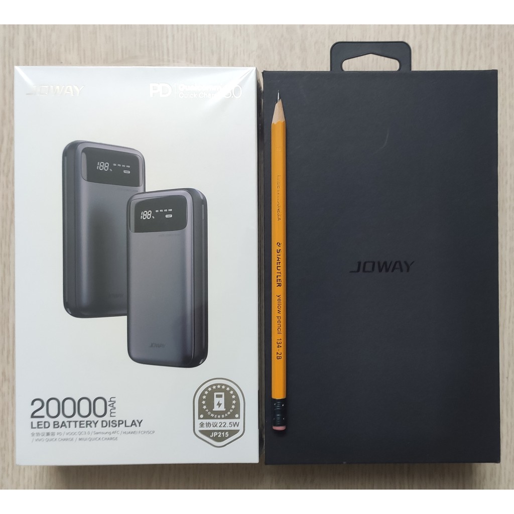 Pin sạc dự phòng JOWAY JP215 PD + QC3.0 22.5W dung lượng cao 20000mAh - sạc nhanh 2 chiều