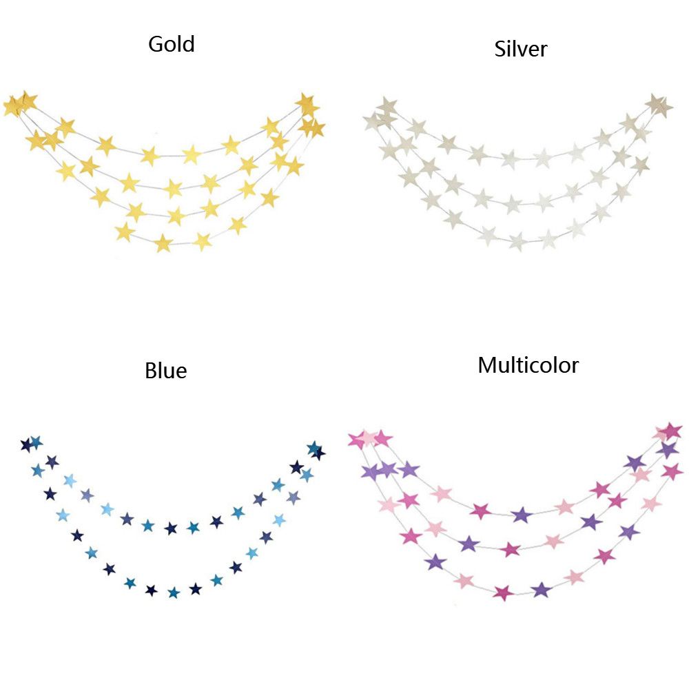 Dây Treo Trang Trí Tiệc Sinh Nhật Hình Ngôi Sao Năm Cánh 4M Chất Lượng Cao