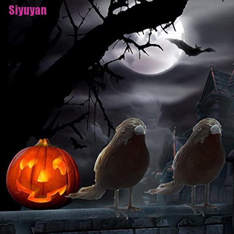 [Siyuyan] Halloween Black Crow Props Realistic Raven Spooky Feathered Crows House Decor