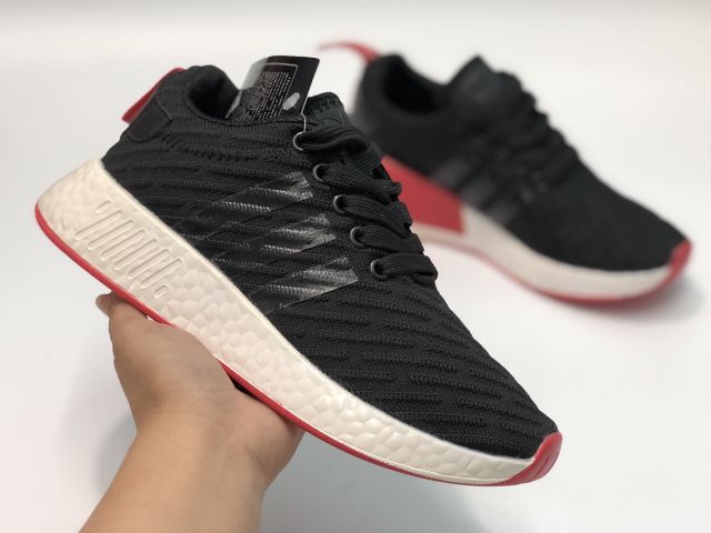 New (Freeship+Full box) Giày NMD R2 🖤💨❤đen trắng đế đỏ [a862]