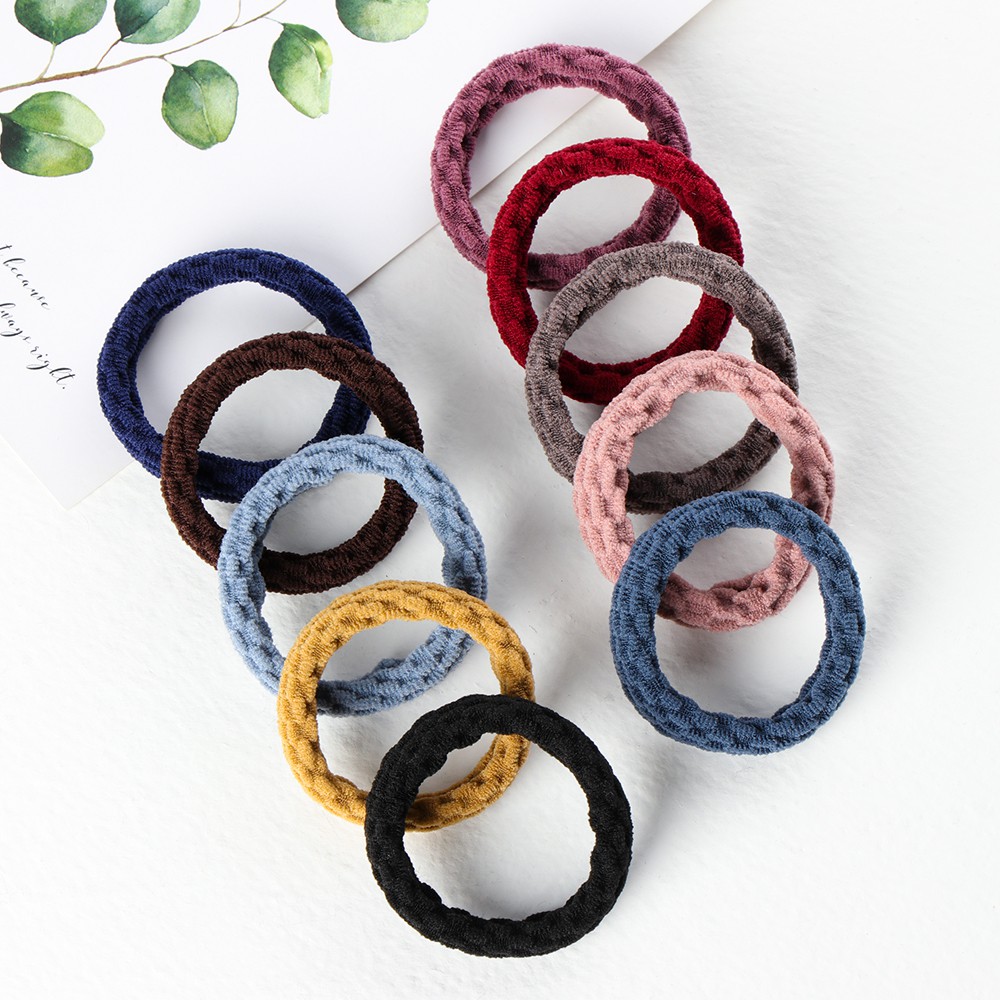 (Hàng Mới Về) Bộ 10 Dây Cột Tóc Co Giãn Đáng Yêu Cho Bé Gái