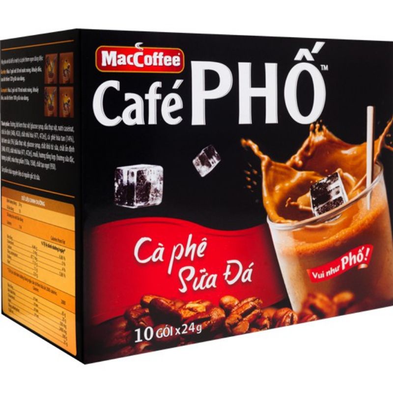 Cà Phê Sữa Đá Café Phố Maccoffee (10 Gói x 24G/ Hộp)