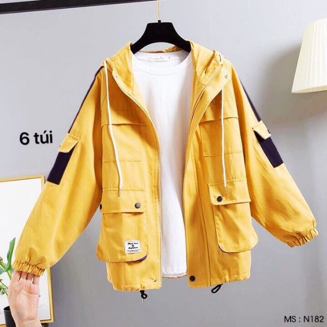 Áo Khoác Kaki Nữ 6 túi unisex form rộng cho nam nữ (Hàng tốt) | BigBuy360 - bigbuy360.vn