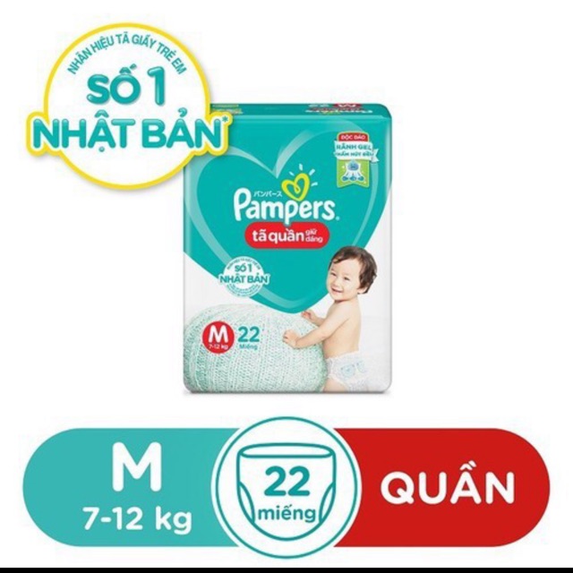 Tã Quần Pampers Giữ Dáng Mới Size M22