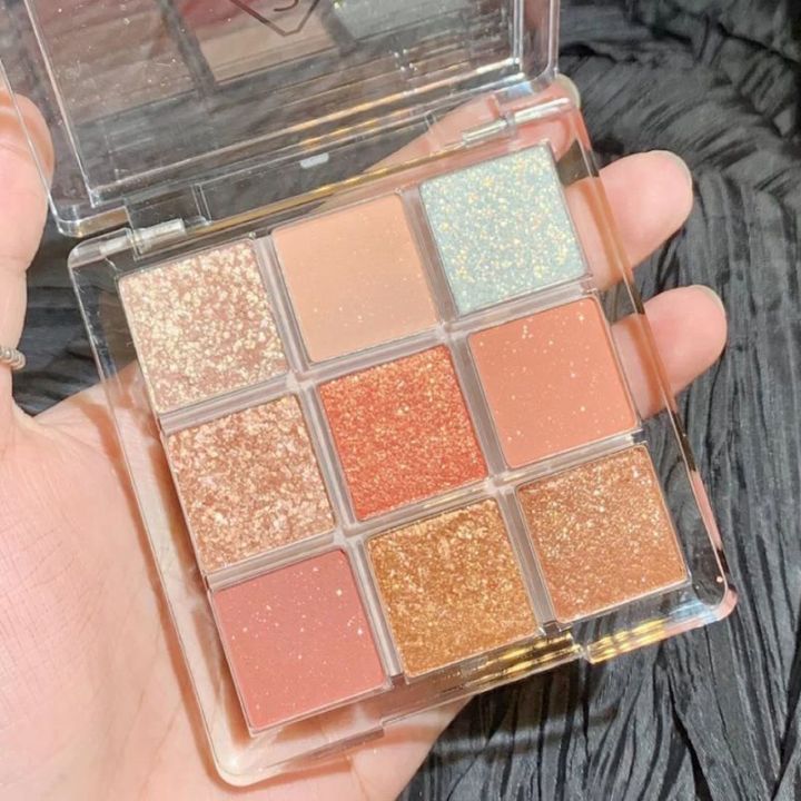 Bảng phấn trang điểm mắt chín màu lì ánh nhũ lấp lánh phong cách Hàn Quốc dành cho học sinh người mới bắt đầu | BigBuy360 - bigbuy360.vn