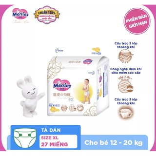 Tã dán Merries Tender Love size XL 27 miếng/bịch