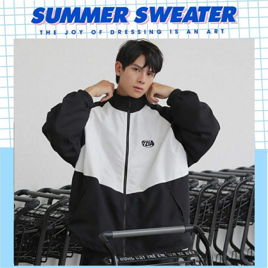 Áo Khoác Dù TMS LOGO MIDSIDE Nam Nữ Ulzzang Unisex Form Rộng Bomber Jacket Summersweater P9433