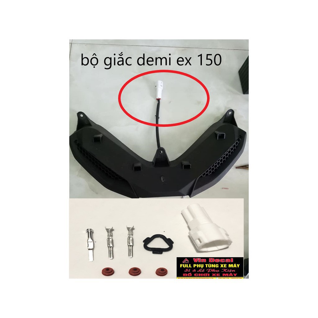 Đầu Rắc Cắm Demi đèn pha đèn hậu Exciter 150 có ron chống nước giá 1 bộ - dochoixemay