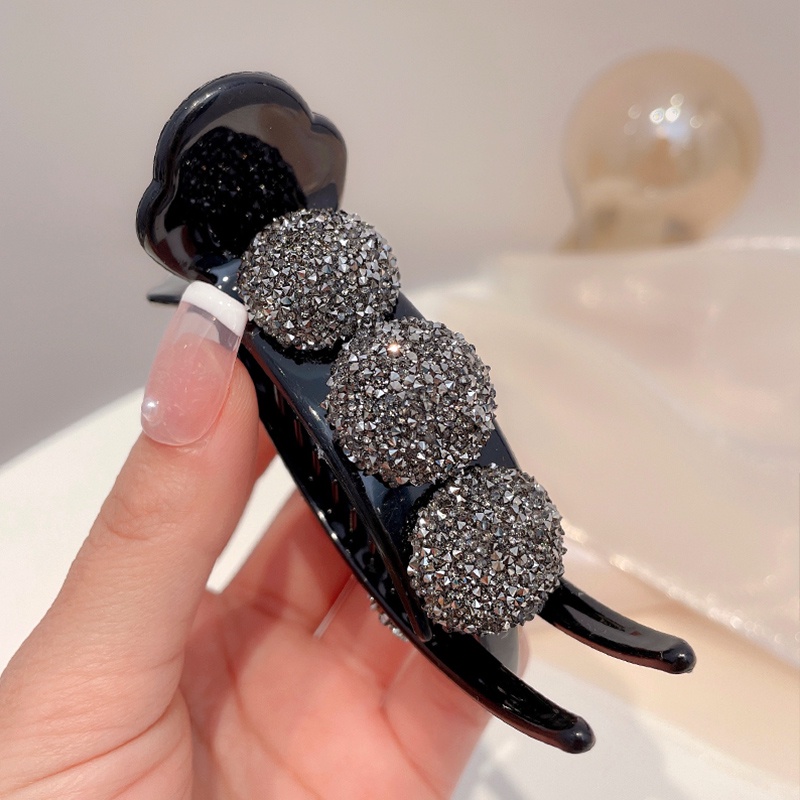 Kẹp Tóc 3 Bóng Tròn Đính Đá Phong Cách Hàn Quốc Dành Cho Nữ