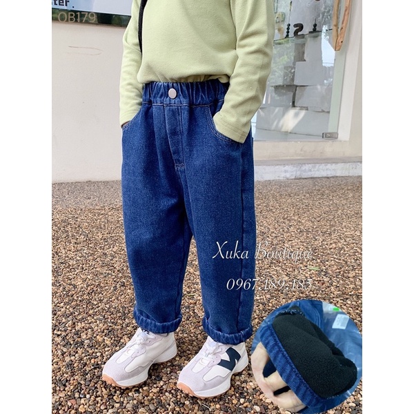 Quần Jeans Cao Cấp Bé Trai - Lót lông dày ấm [Ảnh Thật]