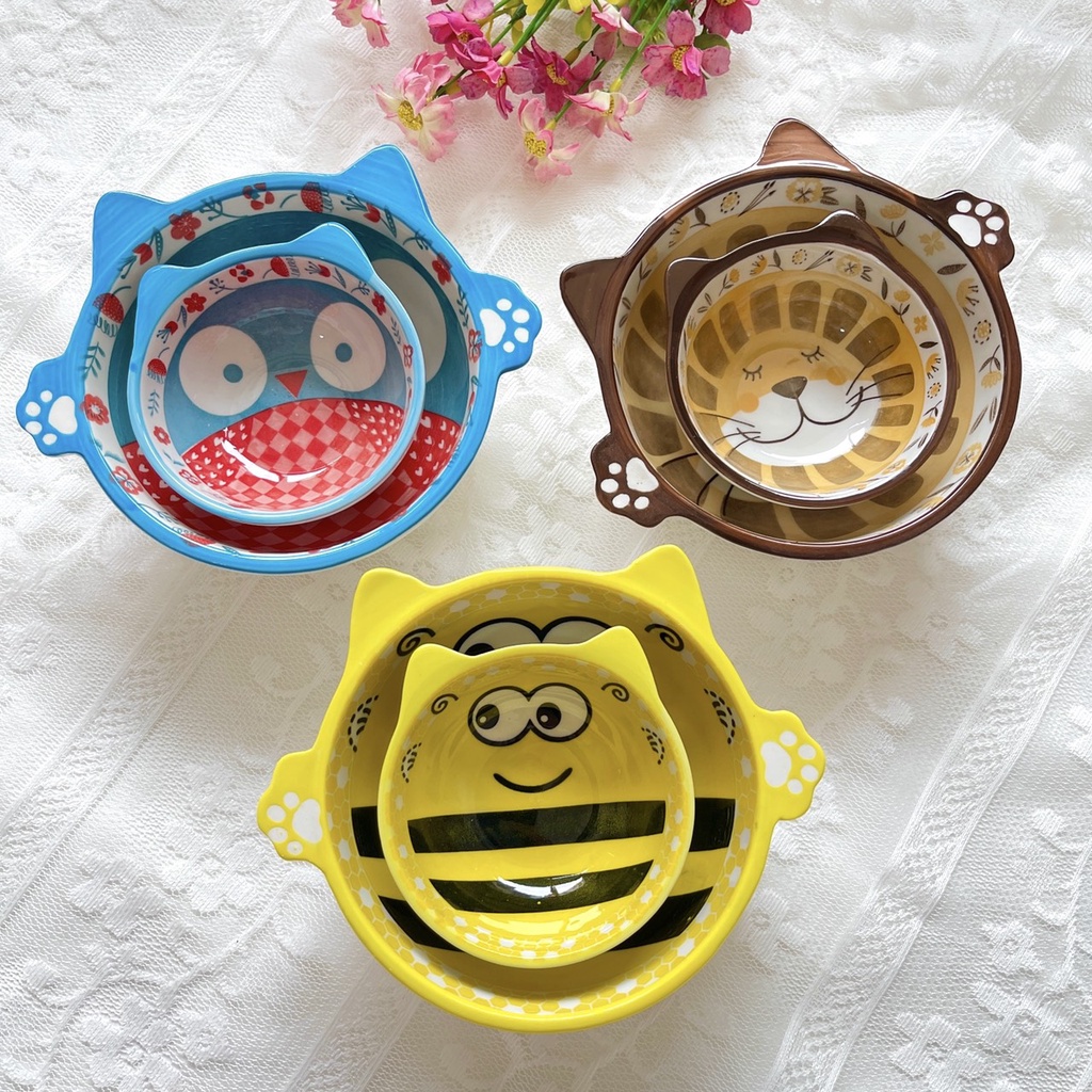 Bộ Chén Dĩa Sứ Bát Ăn Cơm Đĩa Sứ Dễ Thương Cute Bát, Bát dặm decor cực đẹp cho bé