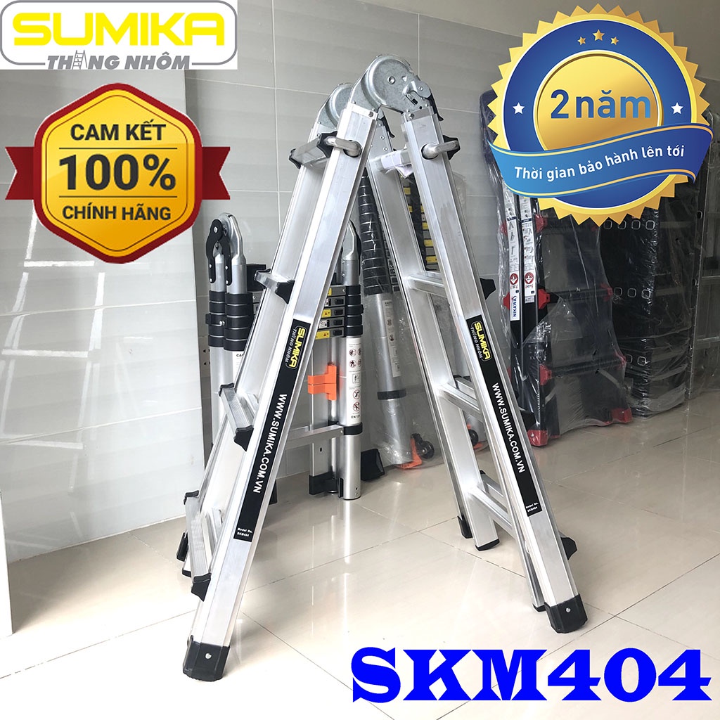 Thang nhôm gấp trượt Sumika SKM404 - Chữ A có thể gấp, rút hoặc duỗi thẳng, sử dụng rộng rãi trong nhiều lĩnh vực