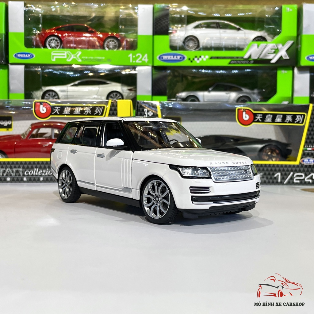 Mô hình xe ô tô trưng bày Range Rover Land Rover hãng Rastar tỉ lệ 1:24 màu trắng