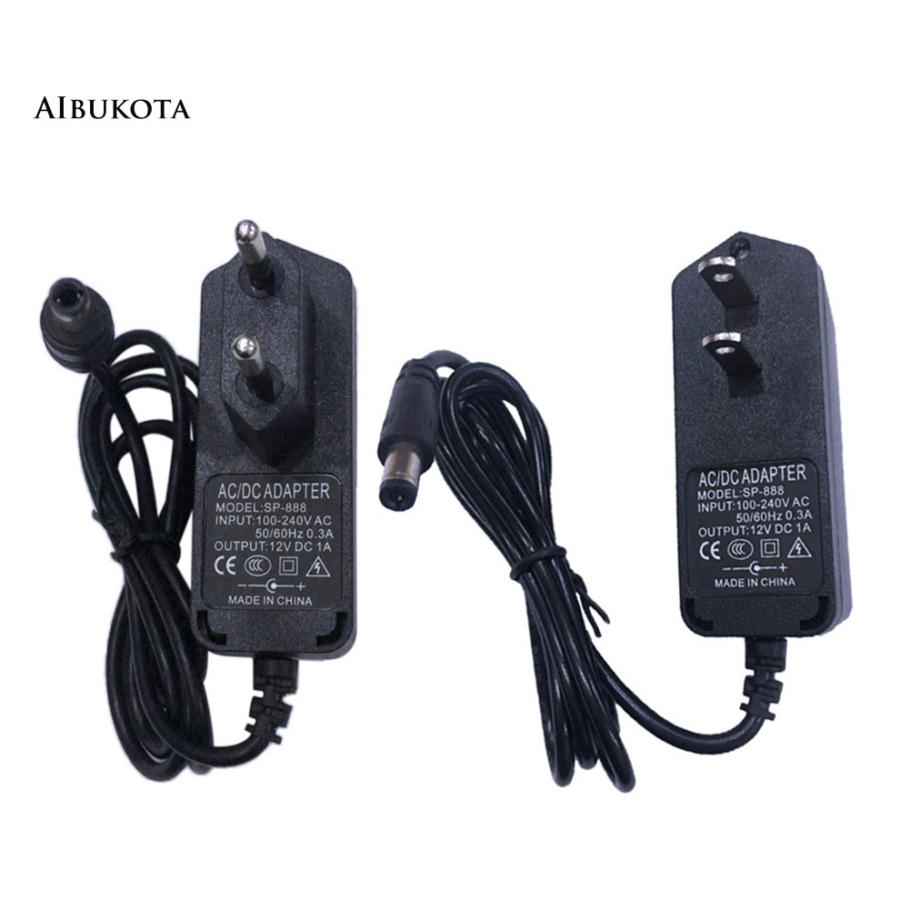 Bộ Chuyển Đổi Nguồn Điện Ac 100v-240v Sang Dc 12v 1a Phích Cắm Us Eu Cho Dây Đèn Led | BigBuy360 - bigbuy360.vn