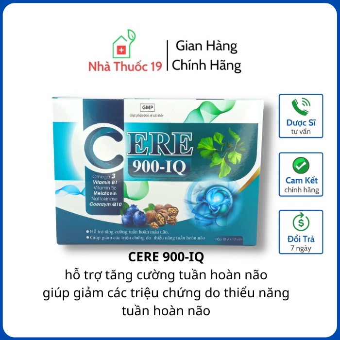 CERE 900-IQ hỗ trợ tăng cường tuần hoàn, giảm triệu chứng do thiểu năng tuần hoàn