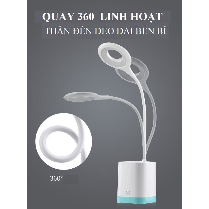 ĐÈN BÀN CHỐNG CẬN , CHỐNG LÓA , 3 CHẾ ĐỘ ,CÓ HỘC BÚT WS - 8002