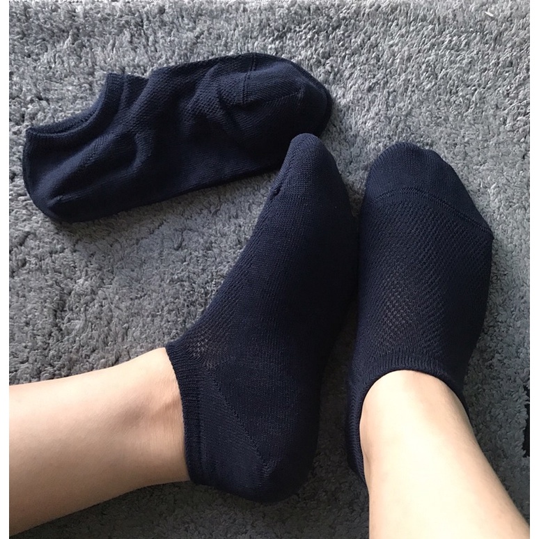 Tất vớ cổ ngắn nam 100% cotton Uni.qlo thông hơi thoáng mát ôm chân hạn chế xù lông big size 42-46 Sukishop