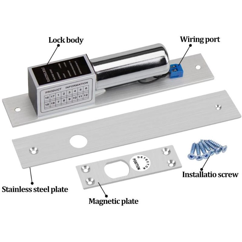 EL-2LC DC 12V Điện Từ Mortise Khóa Tự Động Chốt Khóa Cửa