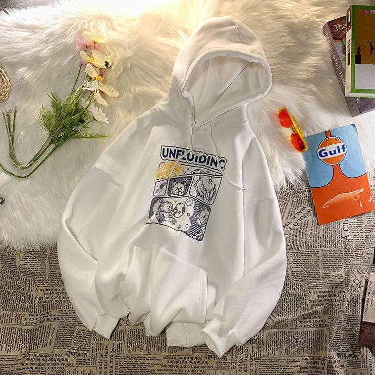 Áo khoác hoodie dáng rộng thiết kế trẻ trung cho các cặp đôi