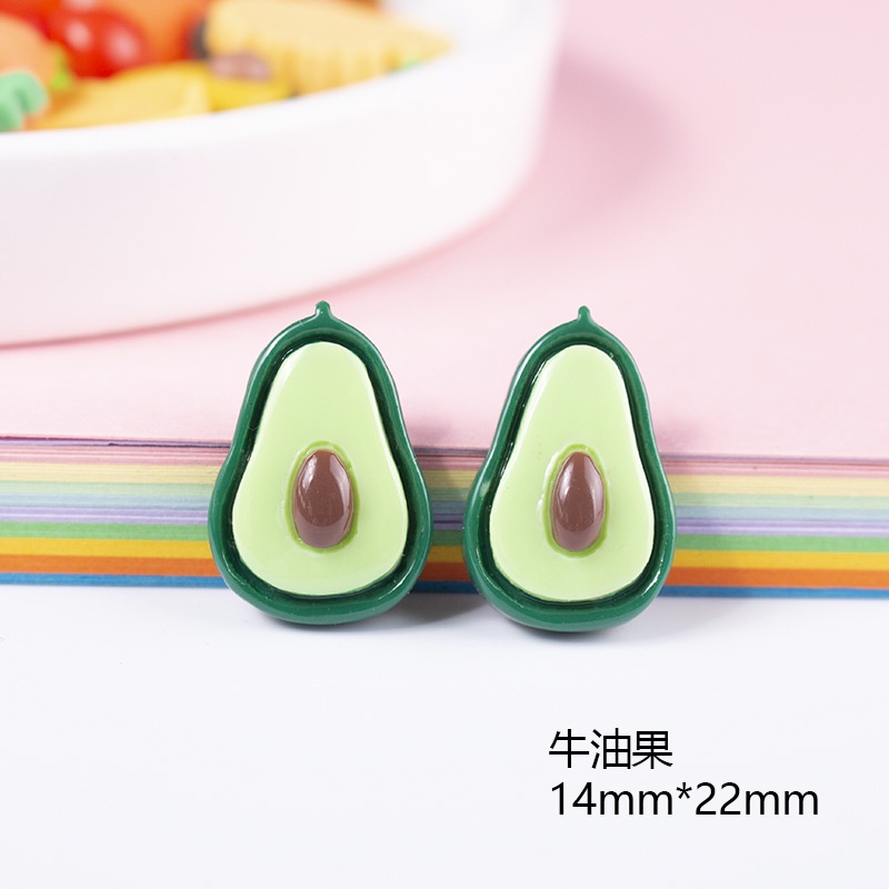 Set 10 Trái Cây Hoạt Hình Nhiều Màu Sắc Bằng Nhựa Resin Dễ Thương Xinh Xắn