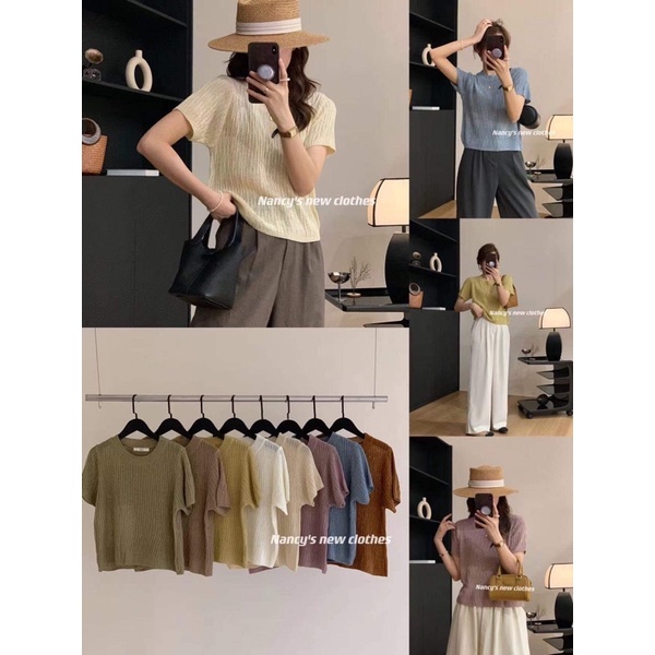 Áo MTG ngắn tay Nancy cổ tròn gân dọc 1017