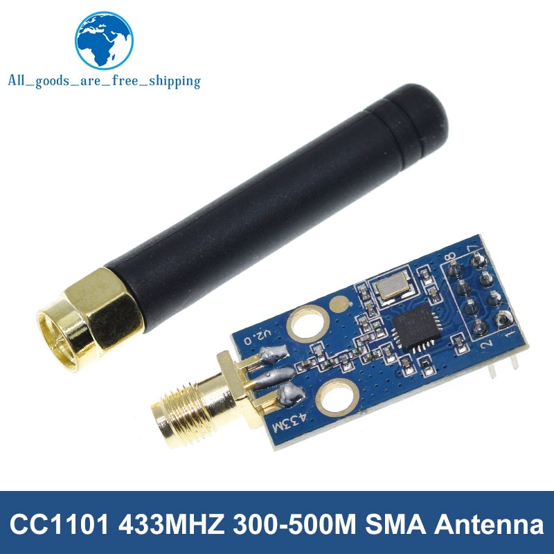 Mô Đun Truyền Tín Hiệu Không Dây Cc1101 10mw 433mhz 868mhz 300-1000m Với Ăng Ten Sma