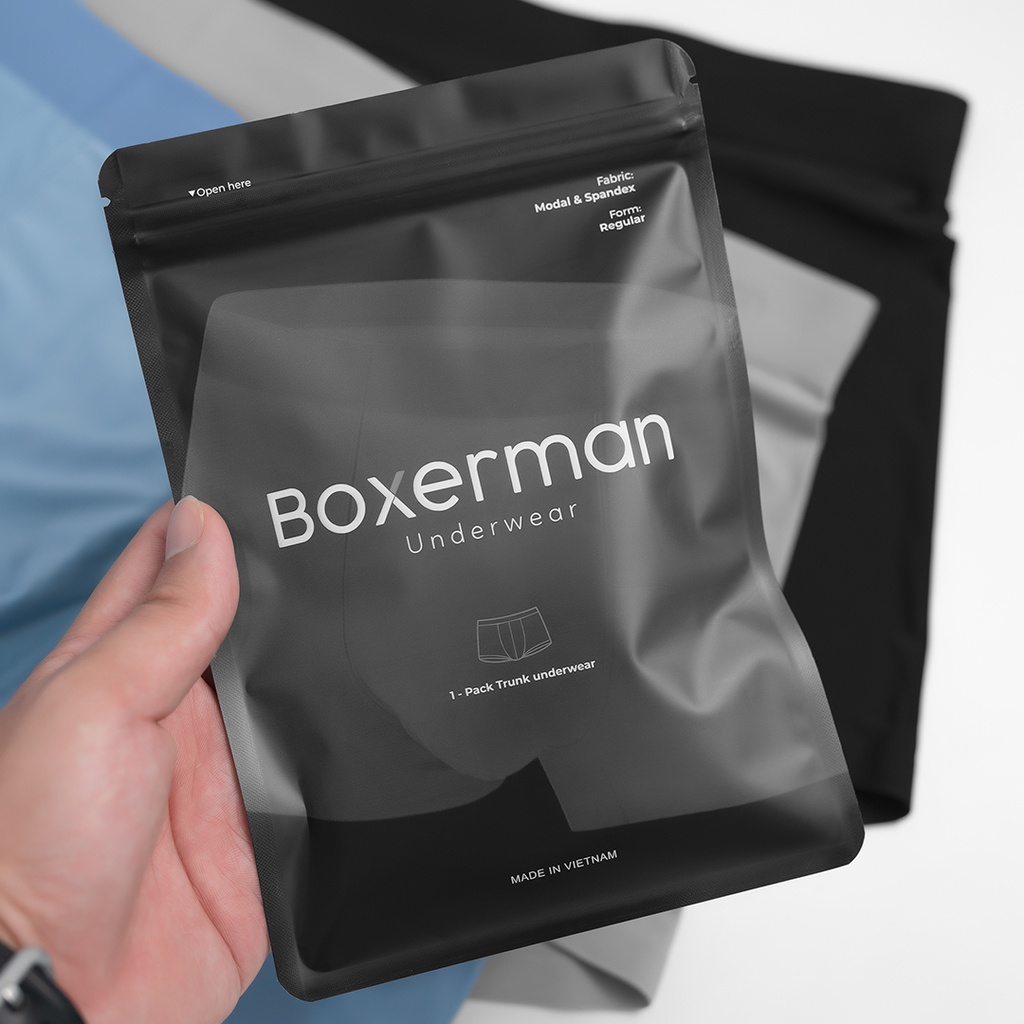 Quần boxer nam NATURAL BREATH trunk modal vải sợi gỗ sồi kháng khuẩn BOXERMAN