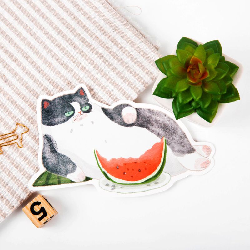 Bưu Thiếp Vẽ Tay Hình Mèo Dễ Thương