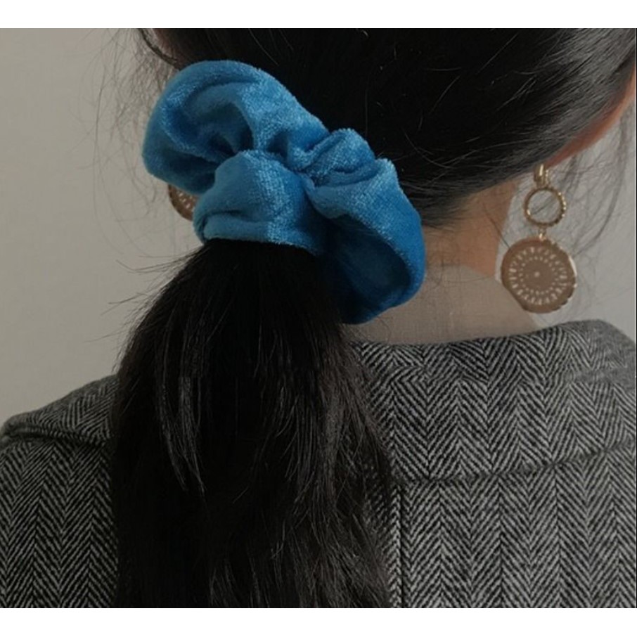 Cột Tóc Scrunchie Nhung Màu Cầu Vồng Pastel Cotton Candy Dễ Thương Cute Hình Thật