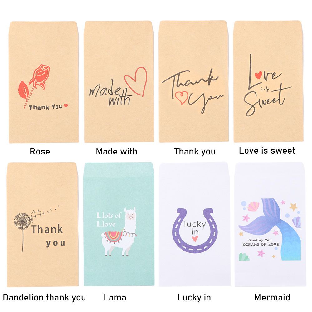 Daphne Set 50 Túi Giấy Kraft Đựng Bánh Kẹo / Quà Tặng / Quà Tặng / Tiệc Cưới Mini In Chữ Thank You