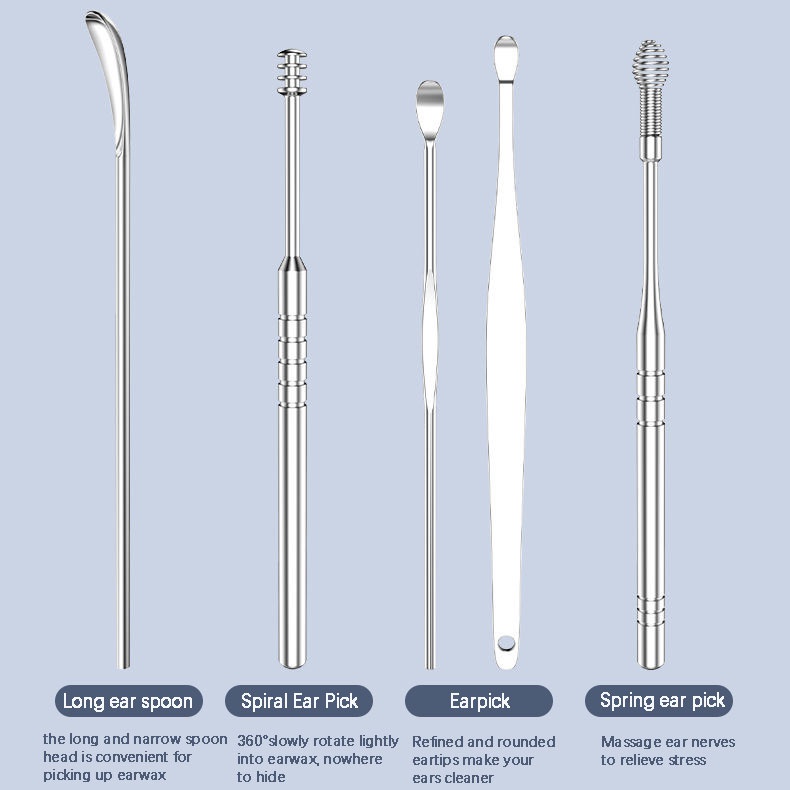 Set 6 Dụng Cụ Lấy Ráy Tai Bằng Inox Tiện Dụng