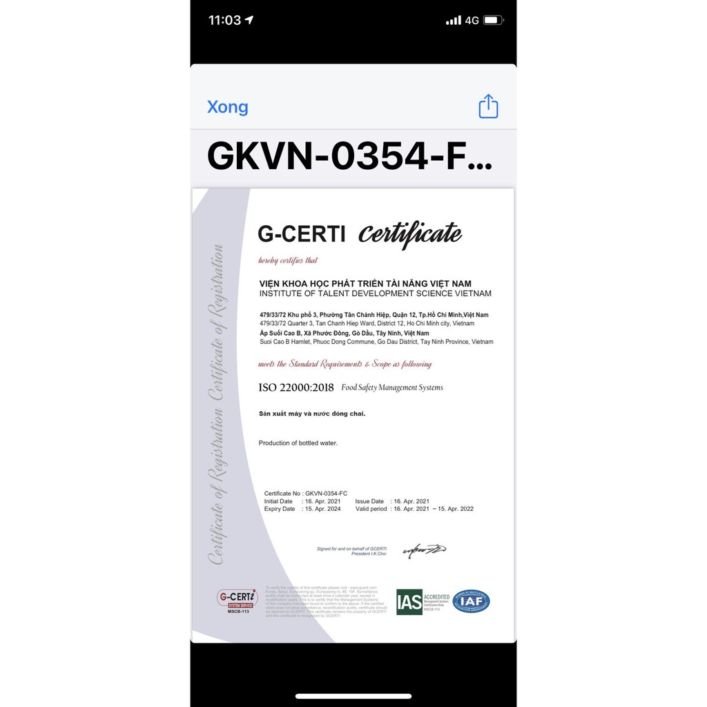 Máy lọc nước Hydrogen ion kiềm  G9-01K_ECO G9VN_Viện Khoa học và Phát triển Tài năng Việt Nam