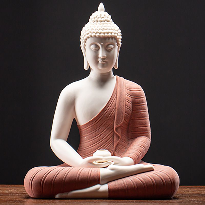 Bộ tượng Thích Ca Mâu Ni Trì Bình gốm Đức Hóa kèm đèn Led - TỰ THANH QUÁN