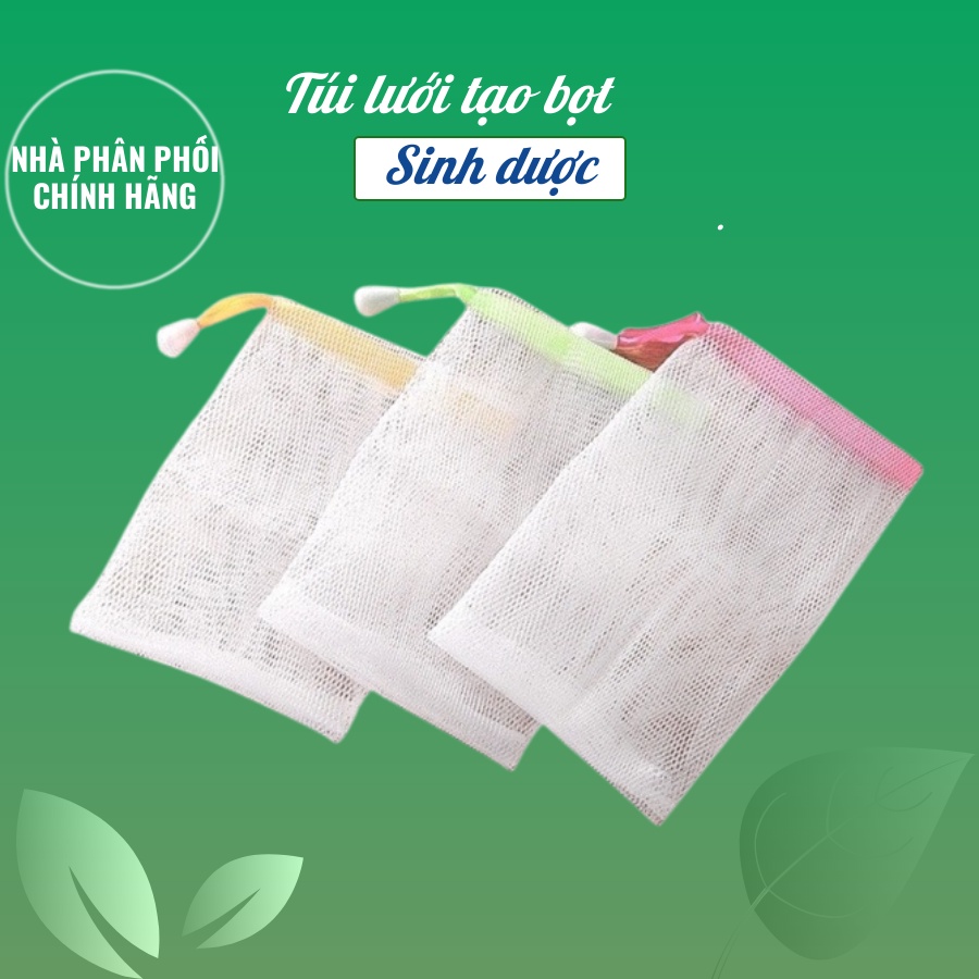 Túi lưới tạo bọt xà bông HTX Sinh Dược, chất liệu cước mềm mại, kích thước nhỏ gọn