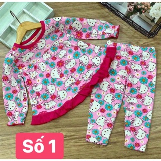 Bộ thun bozip dài tay bé gái size 8-22kg