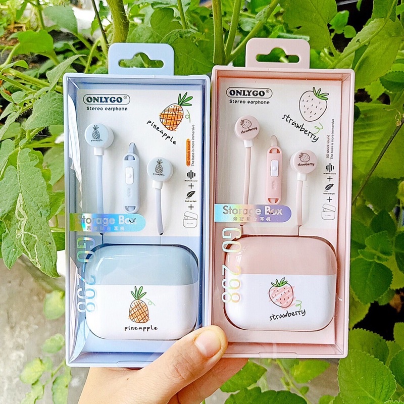 Tai nghe hoạt hình dễ thương nhiều màu sắc âm thanh hay có mic kèm hộp đựng chống rối dây